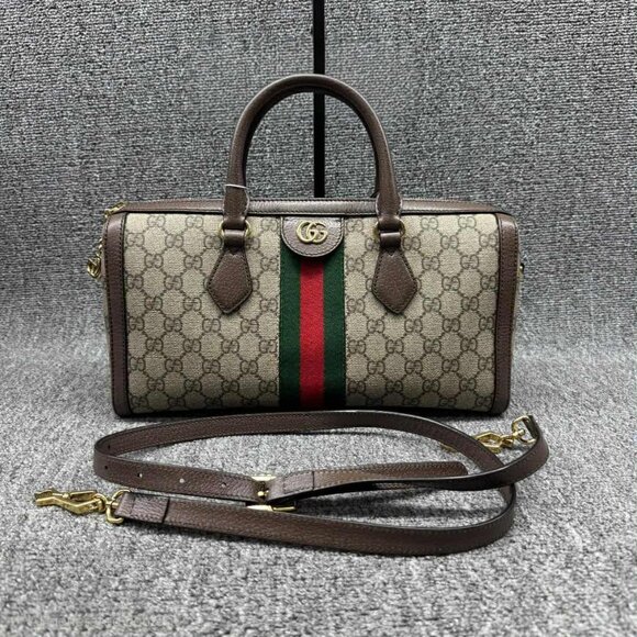 GUCCI Ophidia Boston Brown Canvas Satchel ccofb999-102525 - Picture 2 of 16